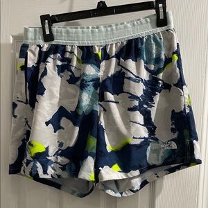 The North Face Blue and White Patterned Shorts